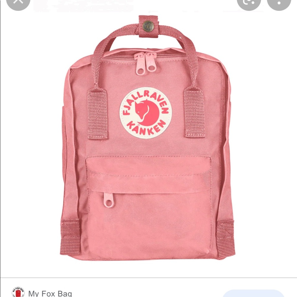 Pink mini fjallraven kanken backpack